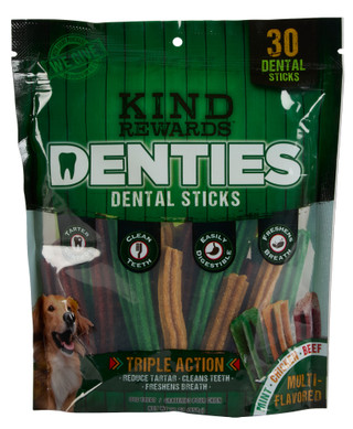Thumbnail 2: Kind Rewards 30 Pk Triple Action Bac'N Sizzlers Dental Dog Treat Sticks  