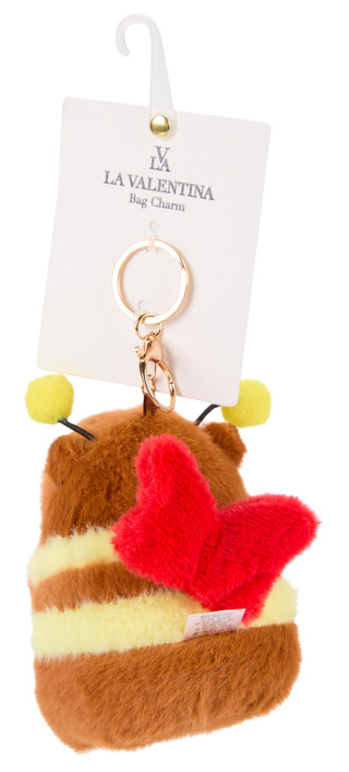 Thumbnail 2: La Valentina Bee Capybara Fuzzy Buzzing Bag Charm with Pull Cord 