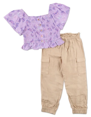 Thumbnail 1: Little Girls 2 Pc Pants. Set 