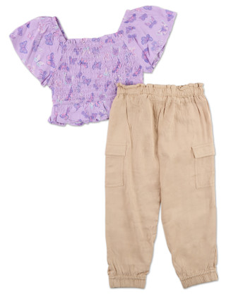 Thumbnail 2: Little Girls 2 Pc Pants. Set 