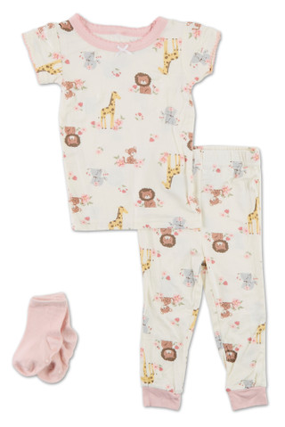 Thumbnail 1: FLORAL THREADS Baby Girls 3 Pc Pajama Pants Set  