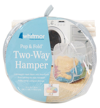 Thumbnail 1: Whitmor Pop & Fold Two-Way Mesh Hamper 