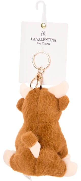 Thumbnail 2: La Valentina Highland Cow Fuzzy Bag Charm 