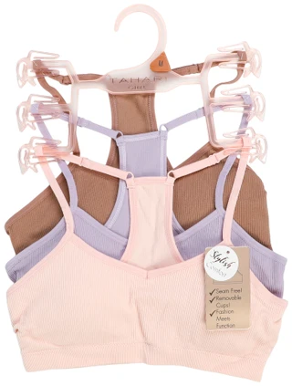 Thumbnail 1: Tahari Girls 3 Pk Ribbed Seamless Bra 