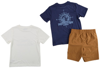 Thumbnail 4: AVALANCHE Big Boys 3 Pc Short Sleeve Graphic Tee & Shorts Set 