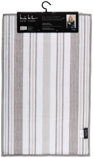 Thumbnail 2: Nicole Miller 2 Pc Striped Chenille Bath Mat Set 