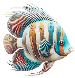 Thumbnail 1: JD YEATTS 15 In Metal Tropical Fish Wall Art  