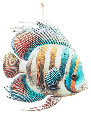 Thumbnail 2: JD YEATTS 15 In Metal Tropical Fish Wall Art  