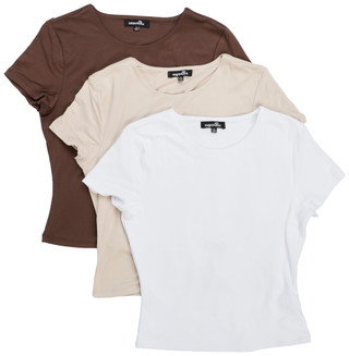 Thumbnail 1: Sugar Kiss Juniors 3 Pk Short Sleeve Solid Crew Neck Tee 