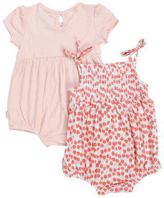 Thumbnail 2: HUGGIES Baby Girls 2 Pk Floral Rompers 
