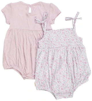 Thumbnail 2: HUGGIES Baby Girls 2 Pk Floral Rompers 