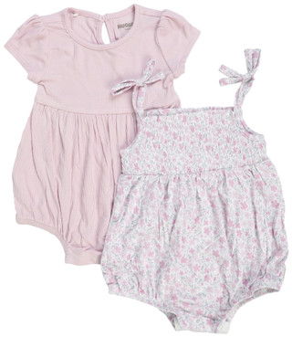 Thumbnail 1: HUGGIES Baby Girls 2 Pk Floral Rompers 