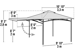 Thumbnail 10: Shelter Logic ShelterLogic Redwood 11' x 11' Awning Gazebo 