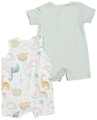 Thumbnail 2: HUGGIES Baby Boys 2 Pk Dino Rompers 