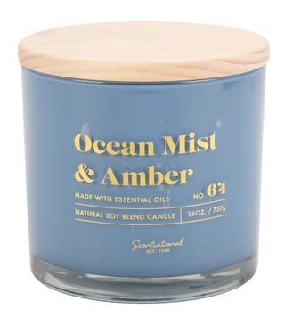 Thumbnail 1: SCENTSATIONAL 26 Oz Ocean Mist & Amber  Candle 