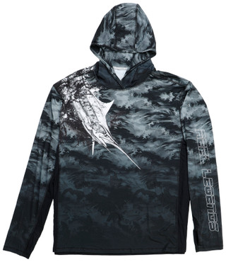 Thumbnail 1: REEL LEGENDS Mens Long Sleeve Hooded Performance Tee 