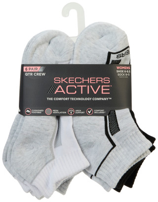Thumbnail 1: Skechers Women's 6 Pk Quarter Crew Active Socks 