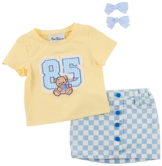 Thumbnail 1: Rare Editions Little Girls 2 Pc Checkerboard Skort Set 
