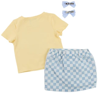 Thumbnail 2: Rare Editions Little Girls 2 Pc Checkerboard Skort Set 