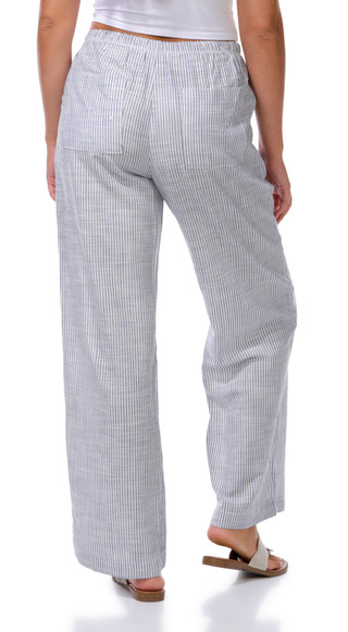 Thumbnail 2: Pink Rose Juniors Stripe Drawstring Wide Leg Pants 