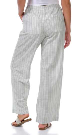 Thumbnail 2: Pink Rose Juniors Stripe Drawstring Wide Leg Pants 