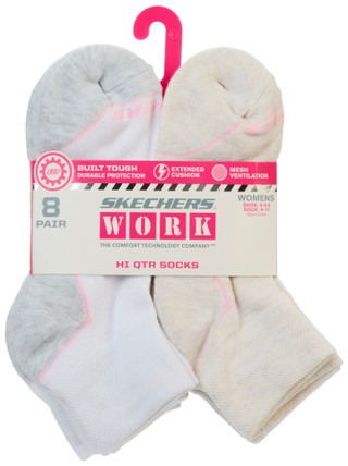 Thumbnail 1: SKECHERS WORK Women's 8 Pk High Quarter Socks 