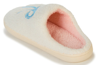 Thumbnail 3: THE DARLING EFFECT Women's Blue Bow Fuzzy Slippers 