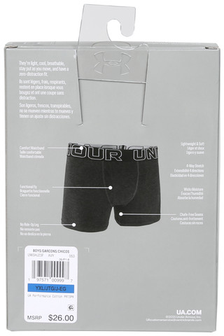 Thumbnail 3: Under Armour Boys 3 Pk Performance Cotton Boxer Briefs 