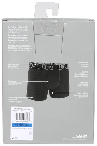 Thumbnail 4: Under Armour Boys 3 Pk Performance Cotton Boxer Briefs 