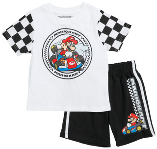 Thumbnail 1: Super Mario Bros. Little Boys 2 Pc Mario Kart Shorts Set 