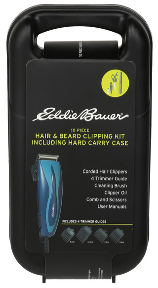 Thumbnail 1: Eddie Bauer 10-Piece Hair & Beard Clipping Kit with Hard Carry Case 