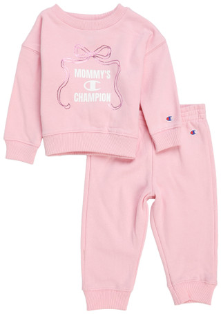 Thumbnail 1: Champion Baby Girls 2 Pc Fleece Sweater & Pants Set 
