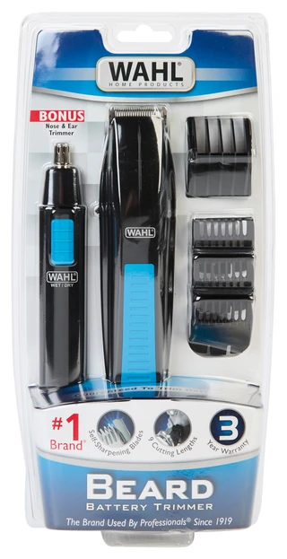 Thumbnail 1: Wahl Battery-Powered Beard Trimmer - Black & Silver 