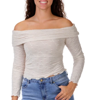 Thumbnail 1: Saints & Hearts Juniors Long Sleeve Embroidered Lace Knit Top 