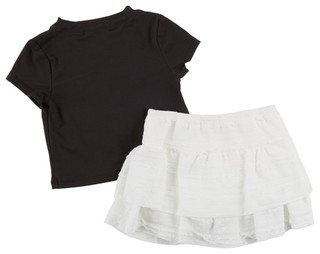 Thumbnail 2: Love Squared Little Girls 2 Pc Skirt Set 