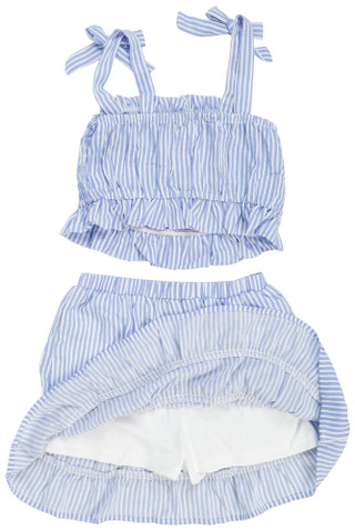 Thumbnail 2: Love Squared Big Girls 2 Pc Stripe Skirt Set 