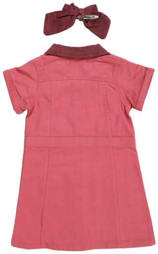 Thumbnail 2: Nannette Little Girls 2 Pc Denim Utility Dress & Hair Bow 