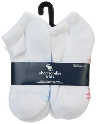 Thumbnail 1: Abercrombie Kids Girls 6 Pk Cushioned Low Socks 
