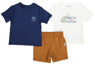 Thumbnail 1: AVALANCHE Little Boys 3 Pc Graphic Tees & Shorts Set 