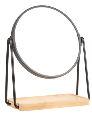 Thumbnail 1: Think Space Round Vanity Mirror with Bamboo Base 