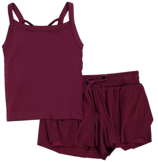 Thumbnail 1: 90 Degree Big Girls 2 Pc Active Tank & Ribbed Shorts Set 
