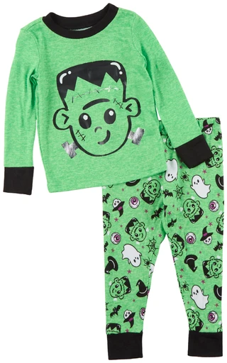 Thumbnail 1: TRICK OR TREAT SLEEP Toddler Boys 2 Pc Frankenstein Pajama Pants Set 