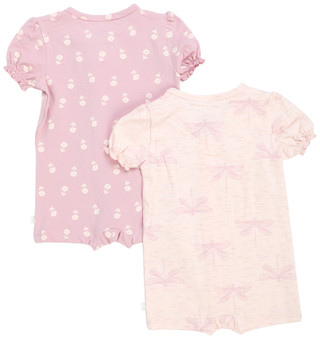 Thumbnail 2: POPPY & CLAY Baby Girls 2 Pk Organic Cotton Sleepers 