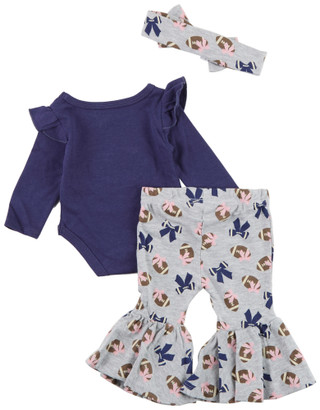 Thumbnail 2: Baby Essentials Baby Girls 3 Pc Sunday Funday Pants Set 