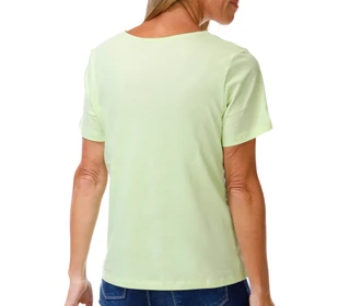 Thumbnail 2: Coral Bay Women's Short Sleeve Split Neck Crochet Top 