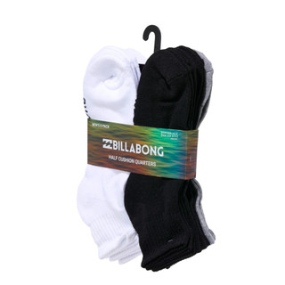 Thumbnail 3: BILLABONG Men's 8 Pk Half Cushion Quarter Socks 