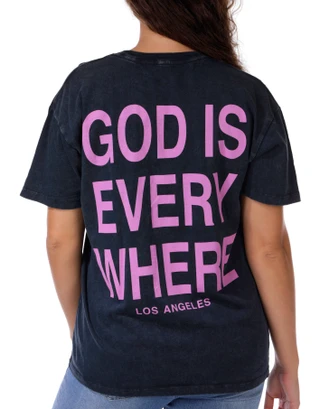 Thumbnail 1: Vintage threadz Juniors Short Sleeve God Is Everywhere Boyfriend Tee 