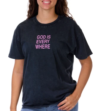 Thumbnail 3: Vintage threadz Juniors Short Sleeve God Is Everywhere Boyfriend Tee 