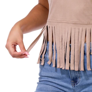 Thumbnail 3: Saints & Hearts Juniors Faux Suede Fringe Tank 