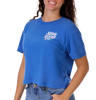 Thumbnail 3: Vintage threadz Juniors Short Sleeve Jesus Loves You Boyfriend Tee 